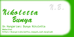 nikoletta bunya business card